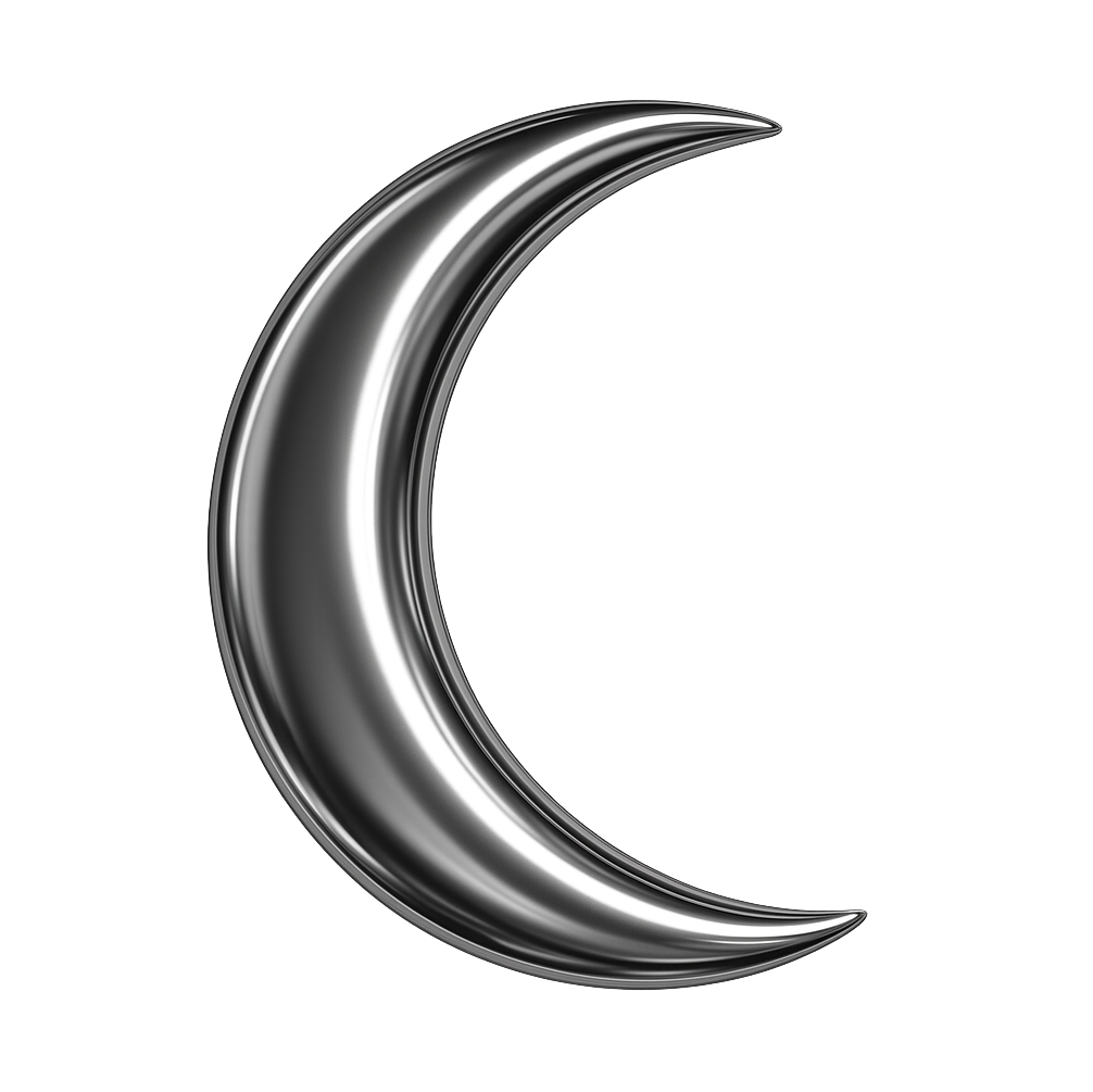 Chrome Crescent Moon